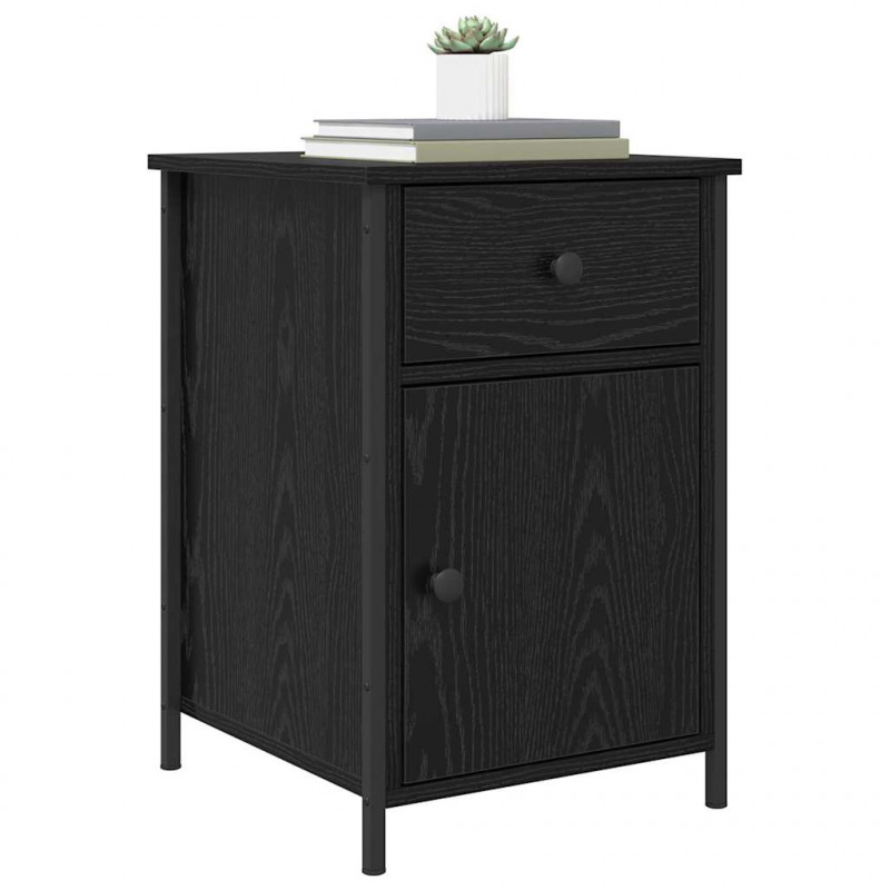 Szafka Nocna z szufladą 2 pcs Czarny Dąb 40 x 42 x 60 cm