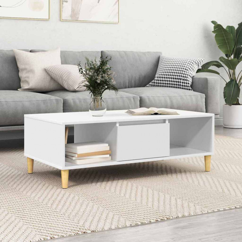 Stolik kawowy Biały 102 x 55 x 35 cm Materiał drewnopochodny