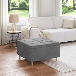 Otoman z miejscem na przechowywanie Ciemnoszary Aksamit
