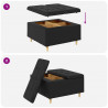 Otoman z miejscem na przechowywanie Czarny Skóra syntetyczna
