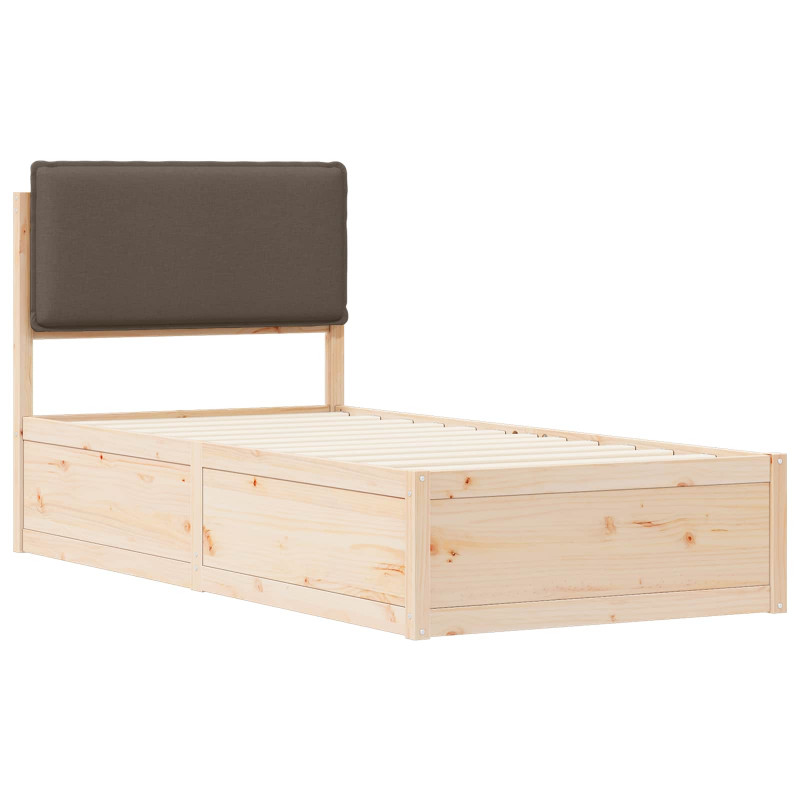 Ramka łóżka z tapicerowanym wezgłowiem Ciemnoszary 80 x 200 cm