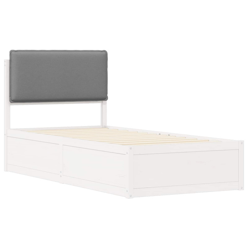 Ramka łóżka z tapicerowanym wezgłowiem Jasnoszary 80 x 200 cm