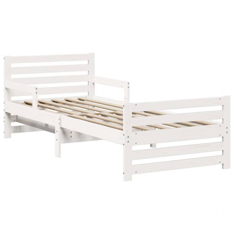 Ramka łóżka Biały 80 x 200 cm Materiał drewnopochodny