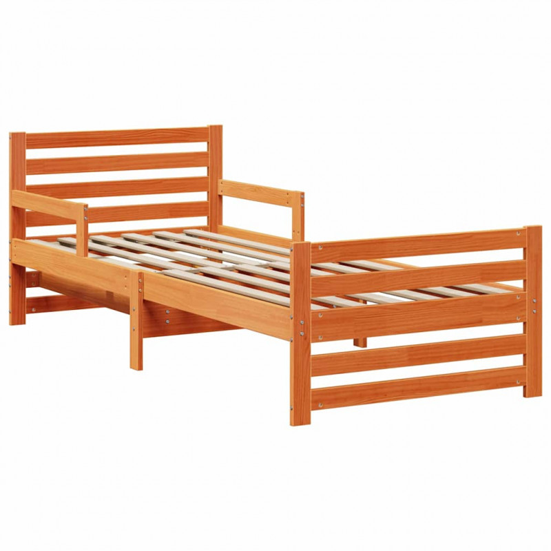 Ramka łóżka Woskowy Brąz 80 x 200 cm Materiał drewnopochodny
