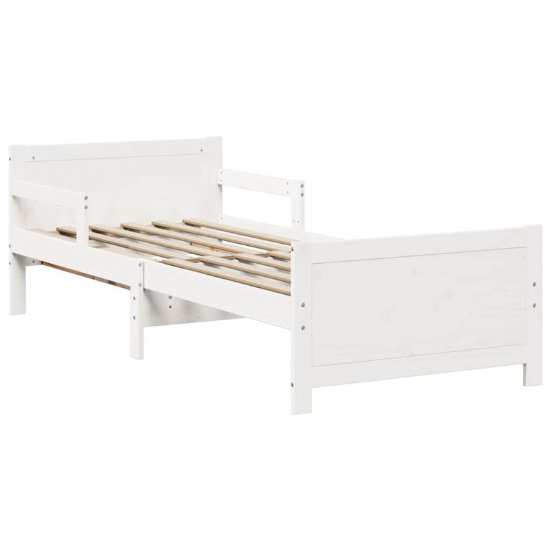 Ramka łóżka Biały 80 x 200 cm Materiał drewnopochodny