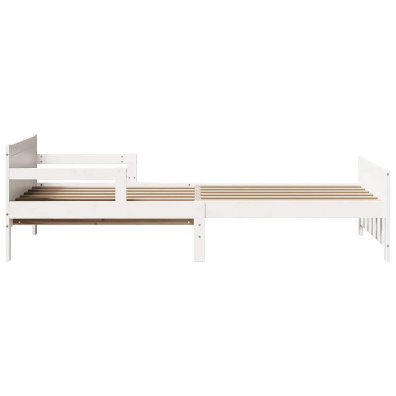 Ramka łóżka Biały 80 x 200 cm Materiał drewnopochodny