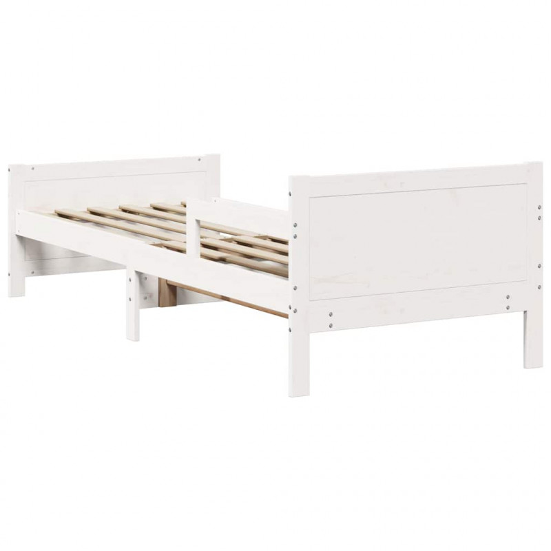 Ramka łóżka Biały 80 x 200 cm Materiał drewnopochodny