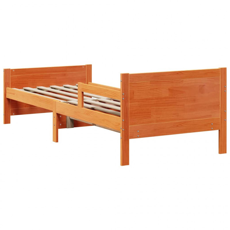 Ramka łóżka Woskowy Brąz 80 x 200 cm Materiał drewnopochodny