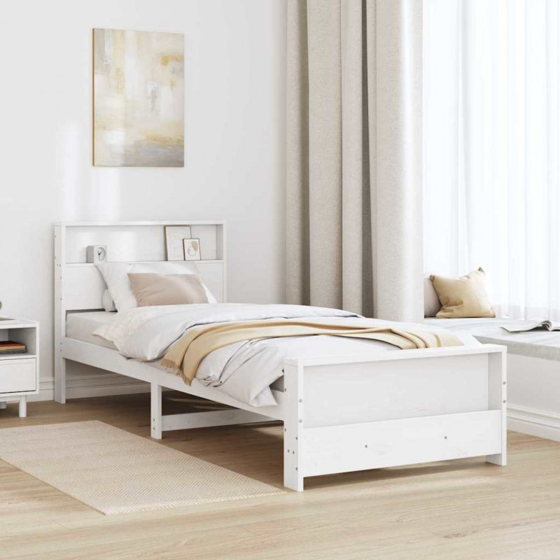 Ramka łóżka Biały 90 x 200 cm Materiał drewnopochodny