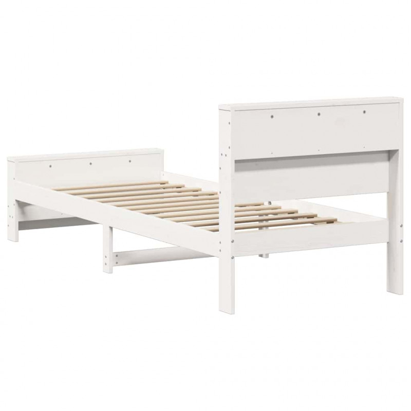 Ramka łóżka Biały 90 x 200 cm Materiał drewnopochodny