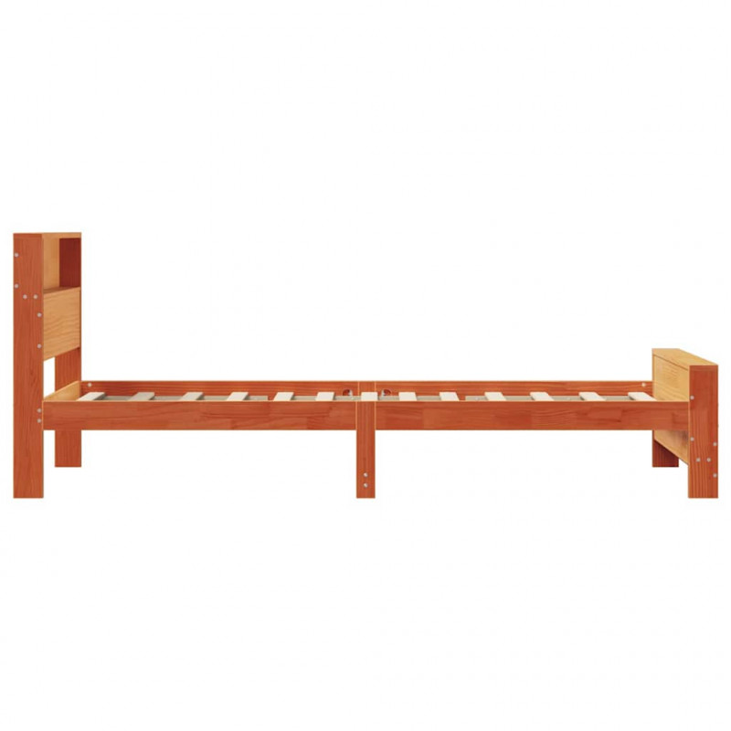 Ramka łóżka Woskowy Brąz 90 x 200 cm Materiał drewnopochodny