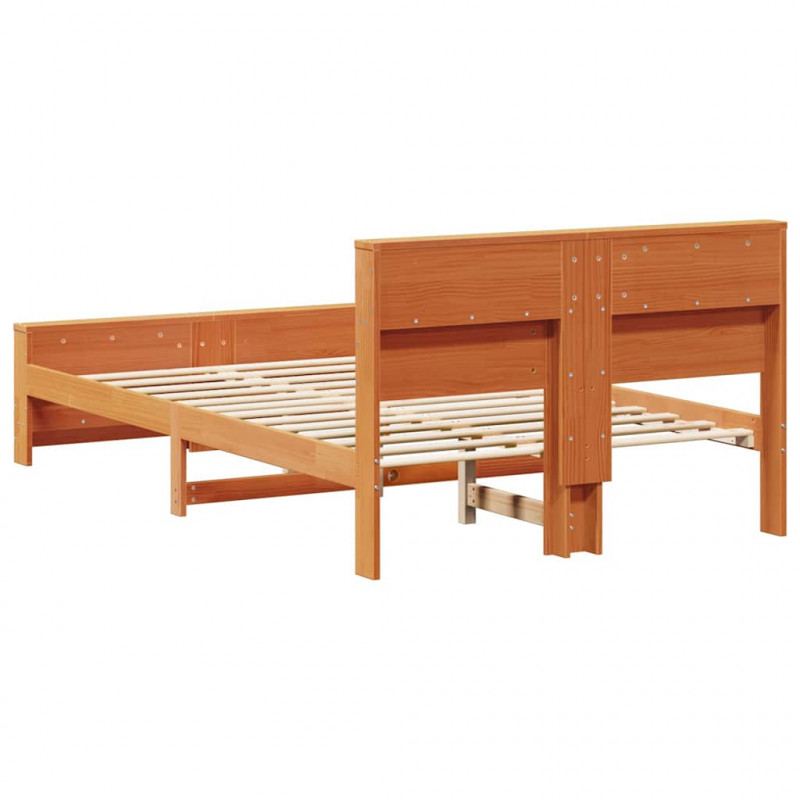 Ramka łóżka Woskowy Brąz 120 x 190 cm Materiał drewnopochodny