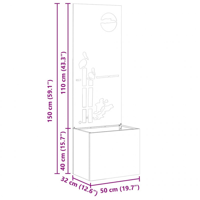 Ekran zapewniający prywatność w ogrodzie Srebrny 50 x 140 cm