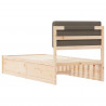 Ramka łóżka z tapicerowanym wezgłowiem Ciemnoszary 75 x 190 cm