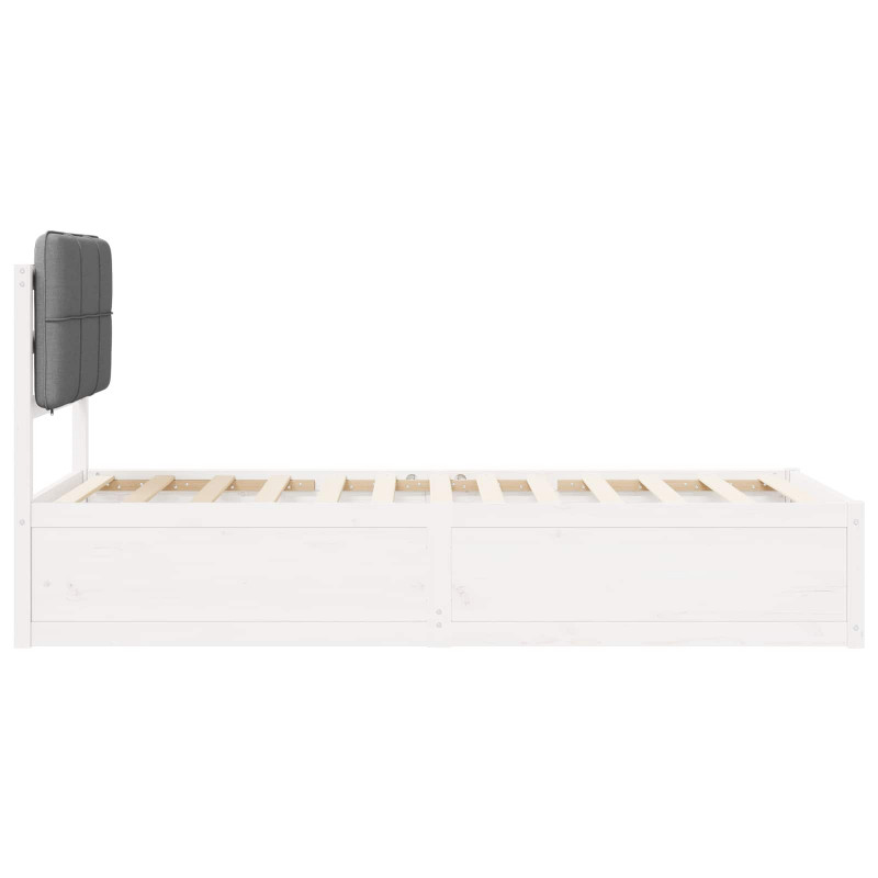 Ramka łóżka z tapicerowanym wezgłowiem Jasnoszary 100 x 200 cm