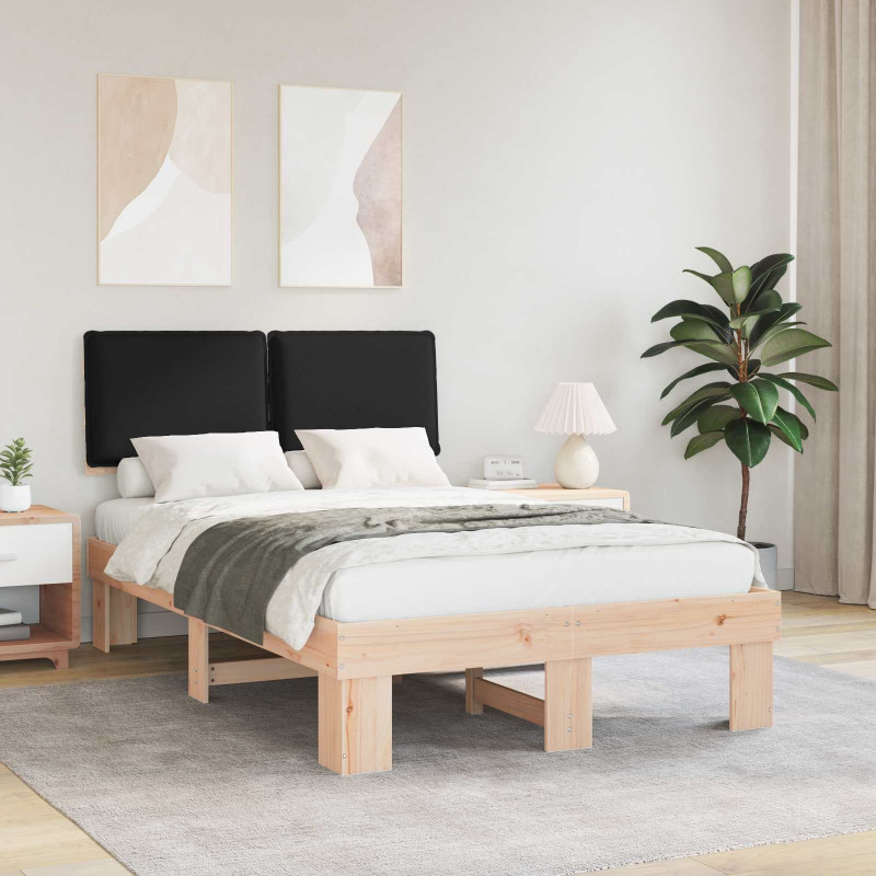 Ramka łóżka z tapicerowanym wezgłowiem Czarny 120 x 200 cm
