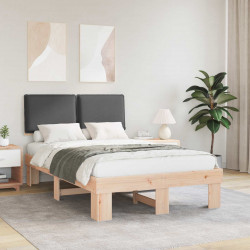 Ramka łóżka z tapicerowanym wezgłowiem Ciemnoszary 120 x 190 cm