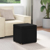 Halka Czarny 41 x 41 x 40 cm Tkanina i drewno inżynieryjne
