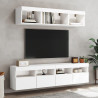 Ścienna szafka TV z LED, biała, 80x30x40 cm