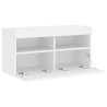 Ścienna szafka TV z LED, biała, 80x30x40 cm