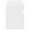 Ścienna szafka TV z LED, biała, 80x30x40 cm
