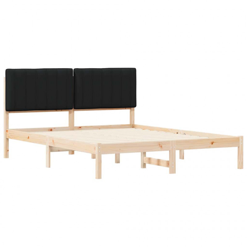 Ramka łóżka z tapicerowanym wezgłowiem Czarny 150 x 200 cm
