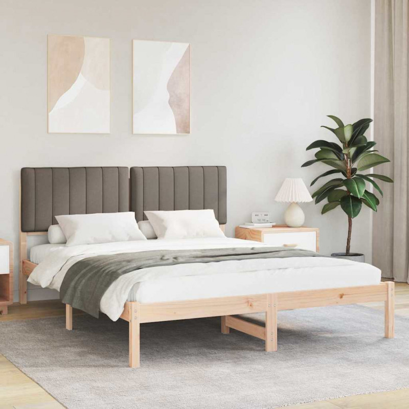 Ramka łóżka z tapicerowanym wezgłowiem Ciemnoszary 150 x 200 cm