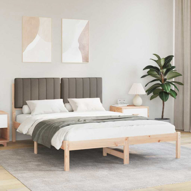 Ramka łóżka z tapicerowanym wezgłowiem Ciemnoszary 140 x 200 cm