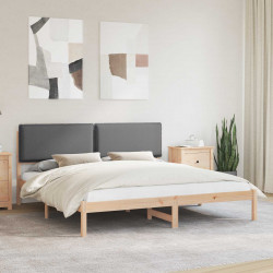 Ramka łóżka z tapicerowanym wezgłowiem Ciemnoszary 180 x 200 cm