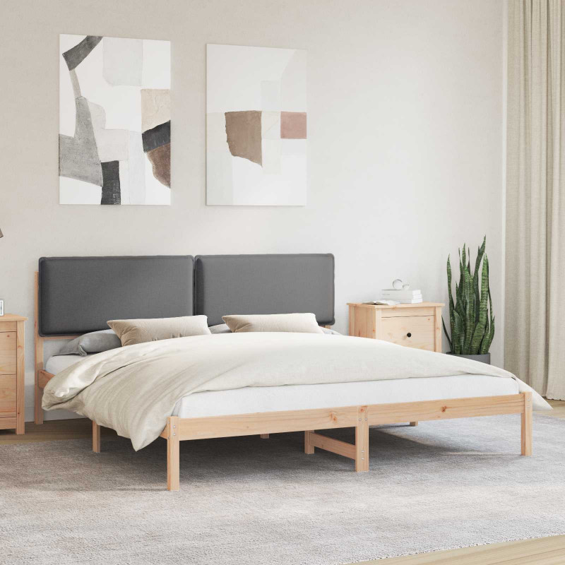 Ramka łóżka z tapicerowanym wezgłowiem Ciemnoszary 180 x 200 cm