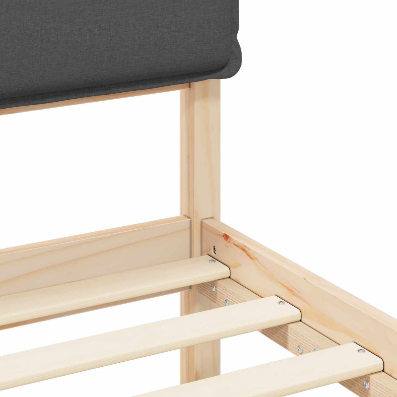 Ramka łóżka z tapicerowanym wezgłowiem Ciemnoszary 180 x 200 cm