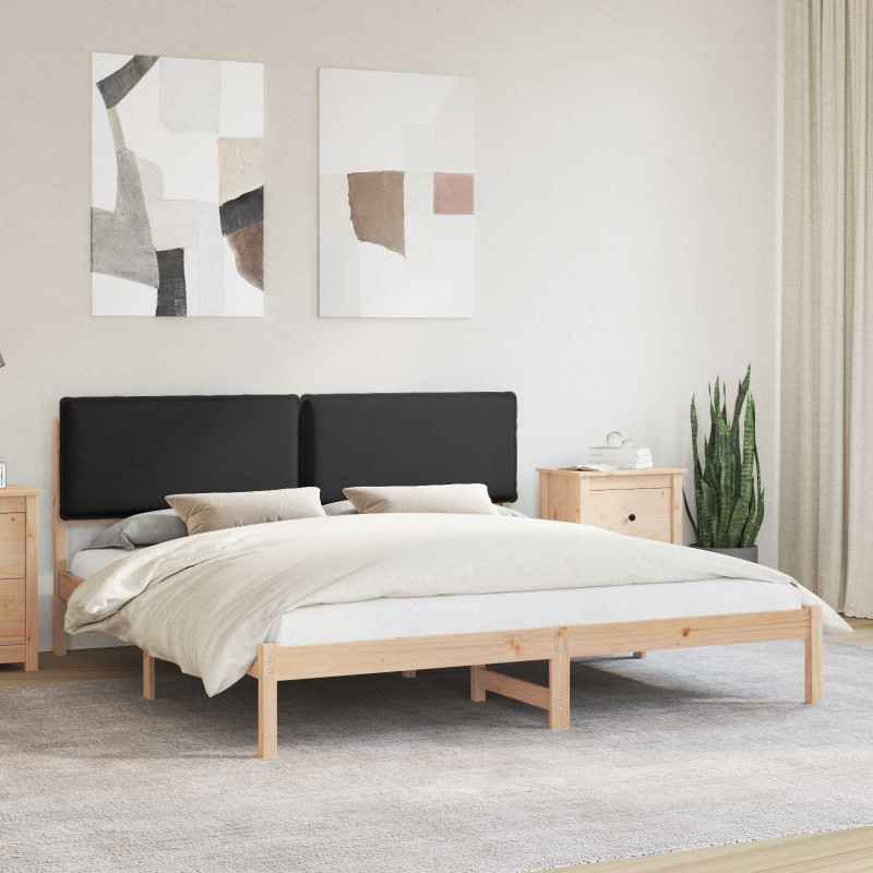Ramka łóżka z tapicerowanym wezgłowiem Czarny 180 x 200 cm