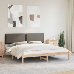 Ramka łóżka z tapicerowanym wezgłowiem Ciemnoszary 180 x 200 cm