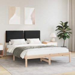 Ramka łóżka z tapicerowanym wezgłowiem Czarny 160 x 200 cm