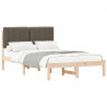 Ramka łóżka z tapicerowanym wezgłowiem Ciemnoszary 120 x 190 cm