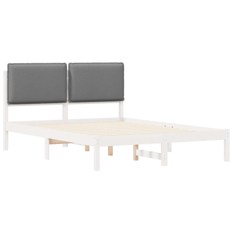 Ramka łóżka z tapicerowanym wezgłowiem Jasnoszary 160 x 200 cm