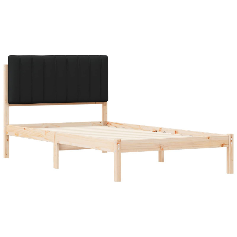 Ramka łóżka z tapicerowanym wezgłowiem Czarny 100 x 200 cm