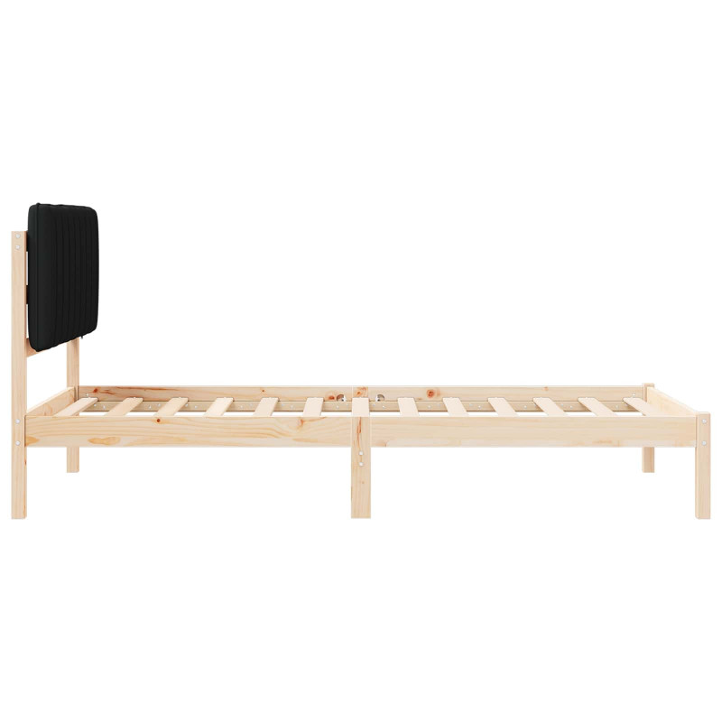 Ramka łóżka z tapicerowanym wezgłowiem Czarny 100 x 200 cm