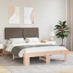 Ramka łóżka z tapicerowanym wezgłowiem Ciemnoszary 140 x 200 cm