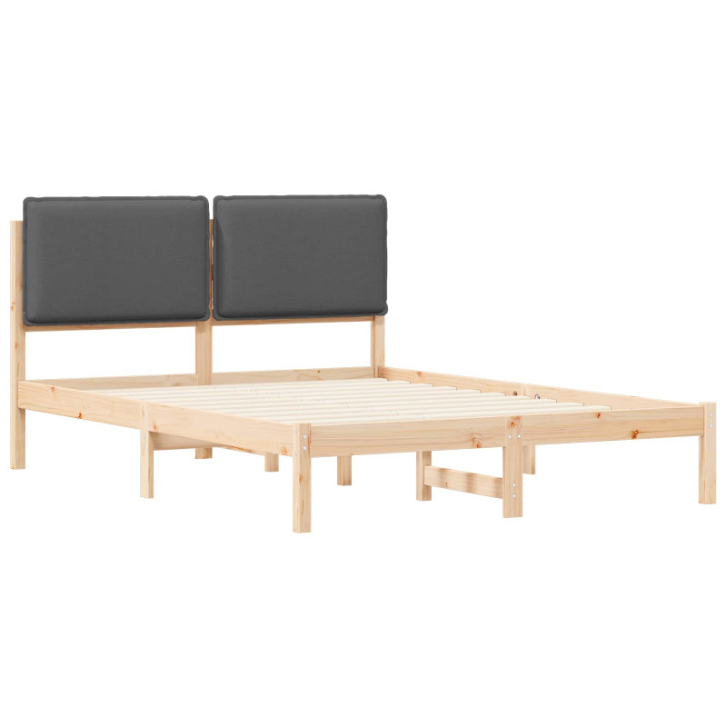Ramka łóżka z tapicerowanym wezgłowiem Ciemnoszary 140 x 200 cm
