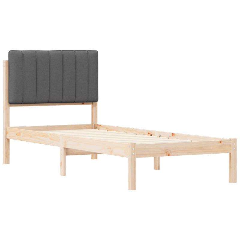 Ramka łóżka z tapicerowanym wezgłowiem Ciemnoszary 80 x 200 cm