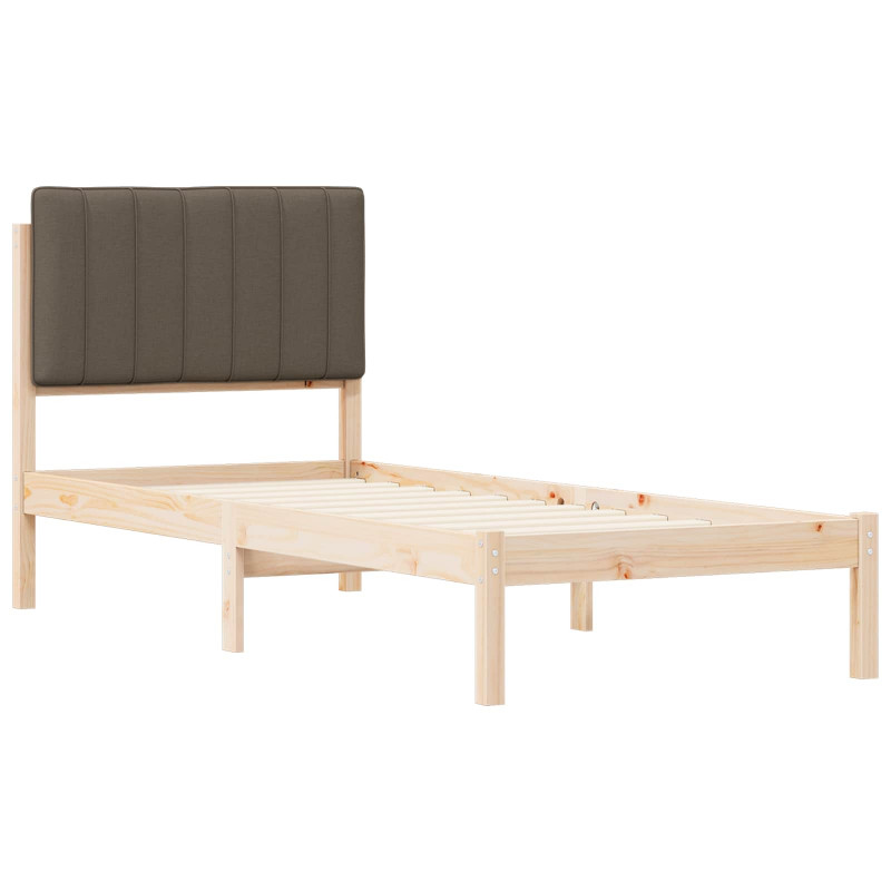 Ramka łóżka z tapicerowanym wezgłowiem Ciemnoszary 80 x 200 cm