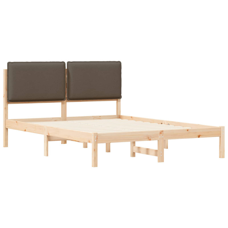 Ramka łóżka z tapicerowanym wezgłowiem Ciemnoszary 120 x 200 cm