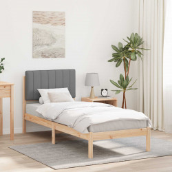 Ramka łóżka z tapicerowanym wezgłowiem Jasnoszary 75 x 190 cm