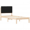 Ramka łóżka z tapicerowanym wezgłowiem Czarny 75 x 190 cm
