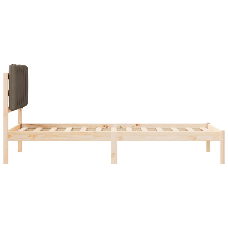 Ramka łóżka z tapicerowanym wezgłowiem Ciemnoszary 75 x 190 cm