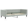 Sofa rozsuwana z materacami, jasnoszara, 90x200 cm, aksamit