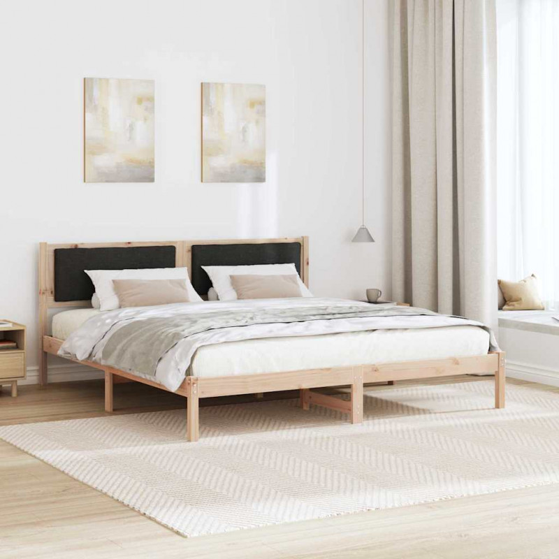 Ramka łóżka Czarny 180 x 200 cm Lite drewno sosnowe