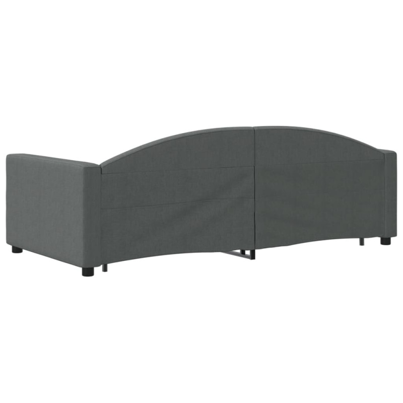 Sofa rozsuwana z szufladami, ciemnoszara, 90x190 cm, tkanina
