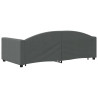 Sofa rozsuwana z szufladami, ciemnoszara, 90x190 cm, tkanina